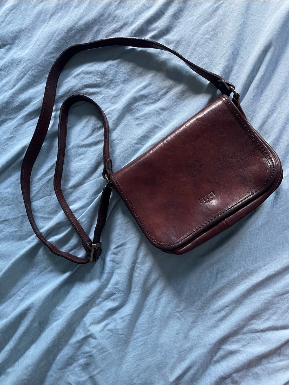 Women's Leather Crossbody Bag in Deep Brown